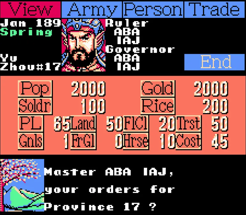 Игра Денди Romance of Three Kingdoms II